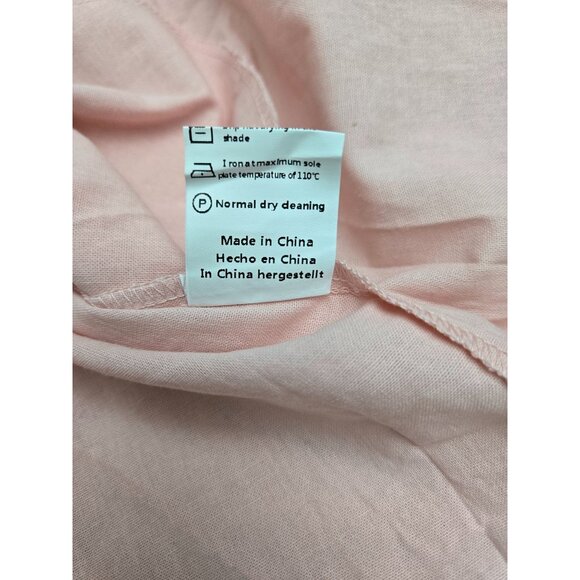 Womens Pink Button-Up Cotton Shirt Dress Lounger Beach cover XL Relaxed Fit - Picture 5 of 7
